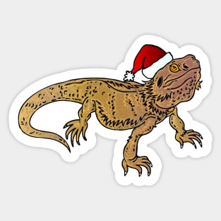 Bearded Dragon Santa Sticker